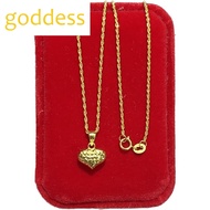 COD PAWNABLE 18k Saudi Gold Big Heart Necklace Rope Chain