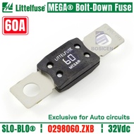 Littelfuse MEGA Fuses 32Vdc 60Amp 0298060 0298060.ZXB Silver-plated Bolt Down Fuse 60A 32V Time Dela