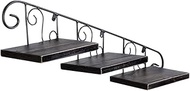 Flower Rack Wood Iron Wall Floating Shelf for Living Room Bedroom Home Decorative Display Partition 