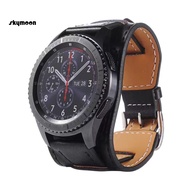 Skym* Replacement Genuine Leather Watch Band Bracelet for Samsung Gear S3 Frontier