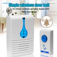 SEA_Powered 32 Chime Digital LED 100m Wireless Door Bell Home Security Alarm