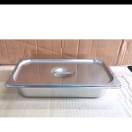 Stainless Steel Food Pan + Lid / Square Frying Pan 32×18×15 Cm / 32×18×10cm / 32×18×7cm