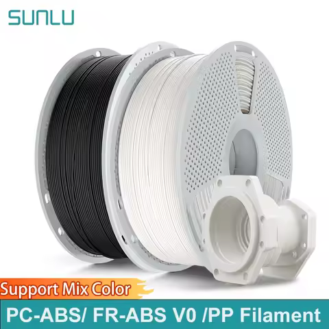SUNLU 2Roll PC-ABS/FR-ABS V0/PP 3D Filament 1.75mm Filament for Industrial Parts&3D Printer ,0.8KG/1