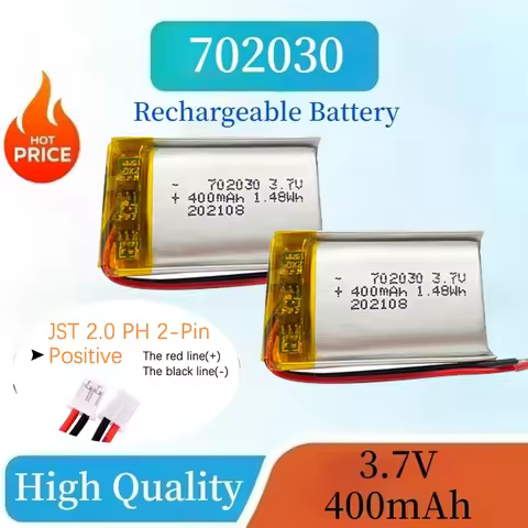 702030 3.7V 400mAh Lithium Polymer Rechargeable Battery for Toys DIY MP3 GPS PSP DVR Remote Control 