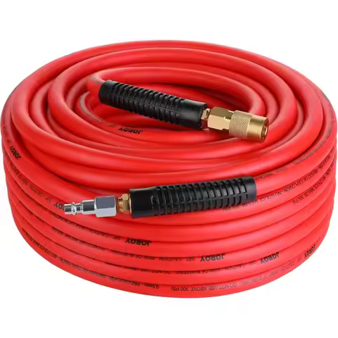 Accessories Air Hose 3 8 Inch x 100 Feet Heavy Duty Lightweight Flexible Kink Resistant All Weather 