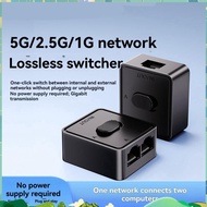 Internal External Network Switcher Splitter 5G/2.5G/1G Gigabit Network Switch RJ45 LAN 2 in 1 Out Po