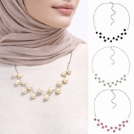 Billa Beaded Pearl Necklace Long Necklace Hijab Friendly Pearl Branch Woven Aesthetic Party Necklace