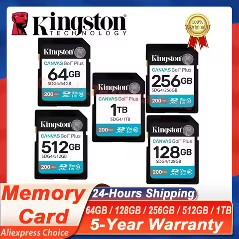 Kingston SDG4 Memory Card 64GB 128GB 256GB 512GB 1TB Camera Memory Cards Up to 200MB/s Read V30 U3 F