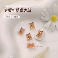 AC.443 Thai Shop Pack Of 2 Pieces Nail Resin Pointed Tooth Bear Shape (DZ872-18) Size 8x11mm
