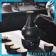 [HOMYL2] Sake Set with Warmer, Traditional Warming Bowl, Porcelain Pottery, Sake Drink for Gift,Tea Party