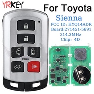 Car Remote Key for Toyota Sienna 2011-2020 FCC ID: HYQ14ADR 271451-5691 314.3MHz ID 4D Chip Car Key 