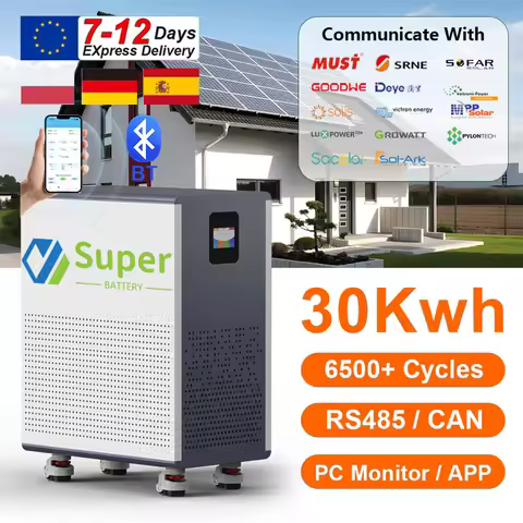 LiFePO4 48V 600Ah 30Kwh Battery Pack 6500+ Cycles Bluetooth BMS Solar AKKU 51.2V 300Ah 15Kwh 100Ah 5