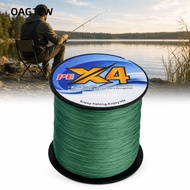 OAG12W Braided Fishing Line, 4 Strands Green Fishing Line, Durable PE 328Yards Length Fishing Wire S