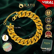 Emas RATU (29.82g) Gelang Tangan COCO Queen / Lebar 1.5cm / Daily Wear Premium Fashion Bracelet Plat