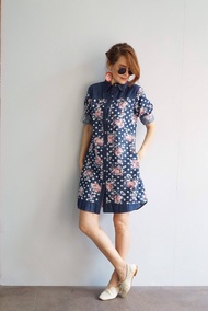 เดรสยีนส์ # 6113 ชุดยีนส์พิมพ์ลายดอกไม้สวยหรู ผ้ายีนส์เนื้อนิ่มไม่หนา ใส่สบาย ใส่ได้หลายโอกาส สินค้า