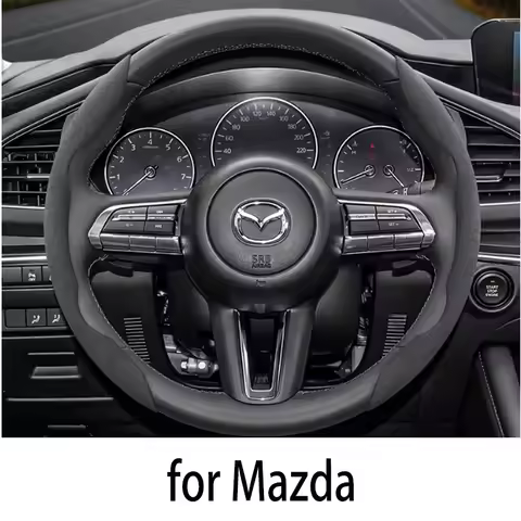 Anti-Slip Buckle Segmented Suede Steering Wheel Cover Suitable for Mazda 3 Cx5 6 2 Cx30 Cx3 6Gg 3Bm 