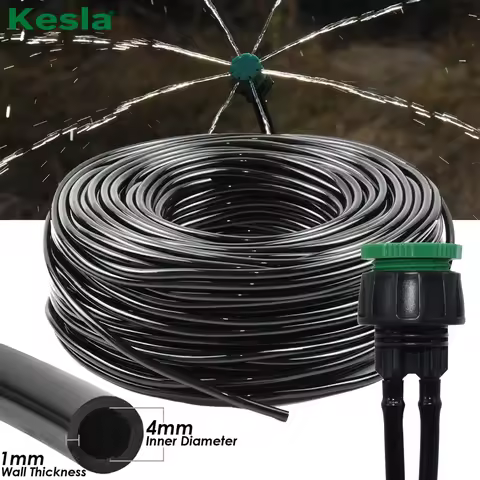KESLA 5M-50M Watering Hose 4/7 mm Garden Pipe Tubing W/ 1/2''&3/4'' Integrated Connector for Irrigat
