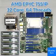 Workstation Server 32 Cores 64 Threads AMD EPYC 7551P CPU Board Set | ASRock EPYCD8 Motherboard RAM 