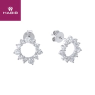 HABIB Round Diamond Earring in 375/9K White Gold 456791121