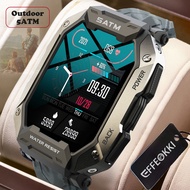 EFFEOKKI C20 Military Smart Wrist Watch Men Ultra Army Outdoor Carbon Black IP68 5ATM Waterproof Heart Rate Satm Smartwatch