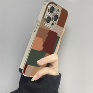 拼色格紋適用蘋果16promax手機殼個性iphone15保護套14plus時尚復古簡約13pm防摔全包ip12創意11男女xs個性xr
