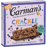 [澳洲 Carman's] 黑可可脆米棒 (5條/盒) 100g-[澳洲 Carman's] 黑可可脆米棒 (5條/盒) 100g