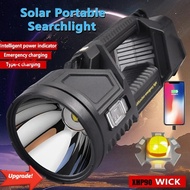 Upgrade Powerful XHP90 LED Searchlight Solar Work Light Outdoor Multifunctional LED Flashlight USB C