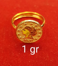 cincin emas asli model koin uang pawon kadar 700 70% 18k 22 2gram 10