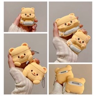 For airpods pro 2/gen 3/pro/2/1 case cute bear yellow airpods cover