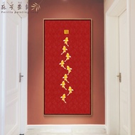 New Chinese style nine fish picture porch painting entrance decoration painting annual fish corridor