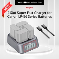 [KingMa] LP-E6 / LP-E6NH / LP-E6P 4-Slot Ultra Fast Charger for Canon Camera Battery LPE6 / LPE6NH /