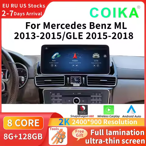 COIKA 12.8 Android Car Multimedia Radio For Mercedes ML W166 GL X166 GLE WIFI SIM 2400*900 Touch Scr