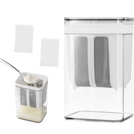 [frthrthrt]Multi Purpose Yoghurt Maker Strainer 1800ml Capacity with Fine Mesh Bag&amp Lid-Greek Yog