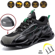 Huangda Size 36-46 Ultra-Light Safety Shoes Men's Lightweight Sports Work Shoes Breathable Safety Shoes Steel Toe Shoes Anti-Smashing Welding Shoes Steel Toe-toe Hiking Shoes Anti-Smashing Sports Shoes QZD