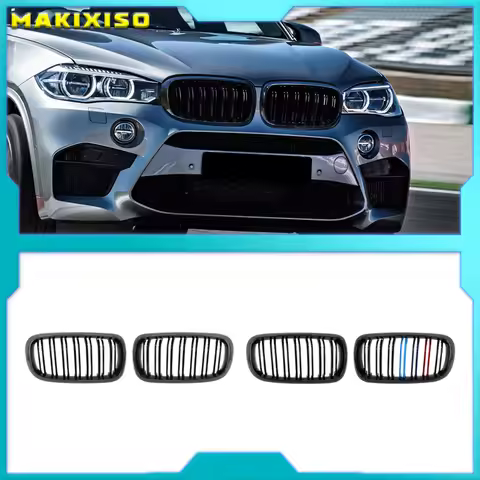 High Quality Front Bumper Grill Dual 2-Slat Kidney Grille For BMW X5 X6 M F15 F16 F85 F86 14-17 ABS 