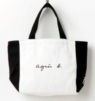 AGNES B 小b包 日本b 草寫小LOGO 帆布 簡約 草寫LOGO 帆布包 小帆布包 手提包 便當袋