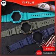 CC YIFILM Rubber Resin Watch Strap And Case Fit for Casio g-shock AQ-S810W/AQS810 Watch band Men's A