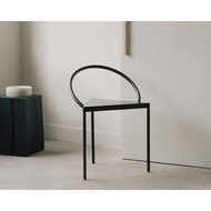 極簡設計師鐵藝餐椅室內藝術民宿創意椅子黑色三角椅歐式風格