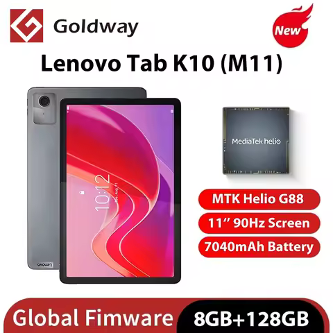 New Lenovo Tab K10 M11 8GB 128GB 90Hz 11" Display Mediatek Helio G88 7040mAh Android 13 Tablet Globa