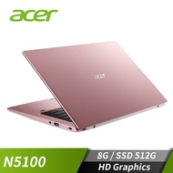 宏碁 ACER Swift 1 筆記型電腦 14"(N5100/8G/512G/HD/W11)粉 SF114-34-C6DR