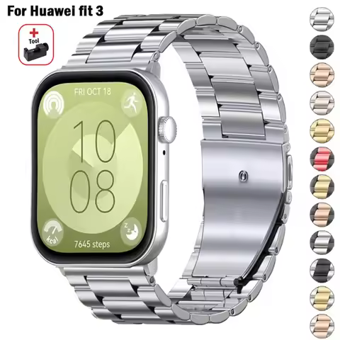 Watch Bracelet Strap for Huawei Watch Fit 3 Smartwatch Stainless Steel Band for Huawei Watch Fit3 Me