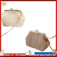 【W3SG】2Pcs Small Crossbody Boho Bags for Women Evening Clutch Bags Hasp Ladies Handbag Female Straw 