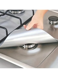 6入組高級可重複使用的瓦斯灶台燃燒器保護墊-厚度0.15mm,用於清潔廚房工具