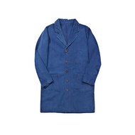 JANWONG indigo藍染長風衣外套日式復古帆布重酵素水洗大衣夾克