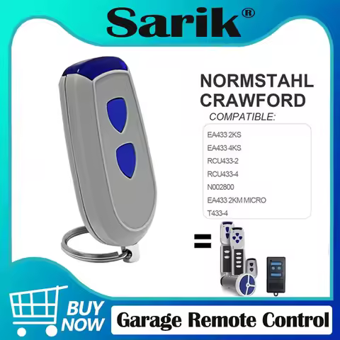 Garage Door Remote Control Opener for Normstahl Crawford Standard Steel EA433 2KS 4KS T433-4 2KM Mic