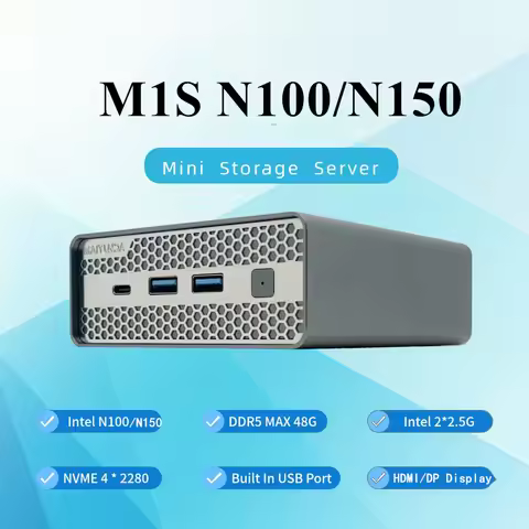 New M1S 4 bay Mini NAS Storage Server M.2 NVme PCIE 3.0X1 Box Host Soft Router Home Industrial Compu