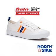 Bata บาจา (Online Exclusive) ยี่ห้อ North Star รองเท้าผ้าใบ รองเท้าลำลอง แบบผูกเชือก ผ้าใบแฟชั่น Sneakers ใส่สบาย สำหรับผู้ชาย รุ่น CHIHARU สีขาว 8201044