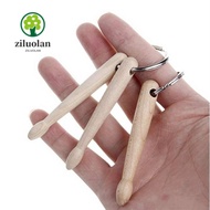 ZILUOLAN Drum Sticks Key Ring, Mini Wood Drumsticks Keychain, Metal Drumstick Grommets