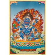 六臂大黑天唐卡 – 西藏手工忿怒藝術 phẩm