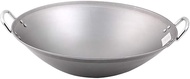 Traditional Chinese Double Ear Wok, Thick, Uncoated, Round Bottom, Cast Iron Pot for Home Use, 46 cm